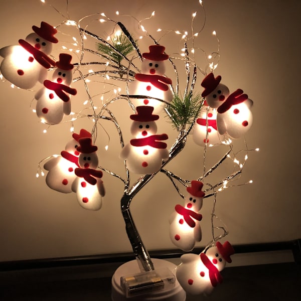 Jul Lyslenke Plysj Snømann Lyslenker Juletre Anheng Led Høytidsfest Dekor Warm White 3 M 20 lamp-USB type
