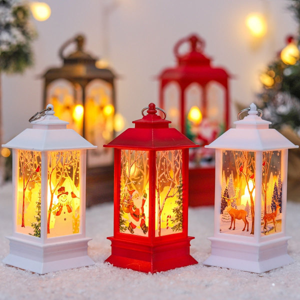 Christmas Lantern Light Merry Christmas dekorationer för hem julgransprydnader julklappar Red  Snowman 2