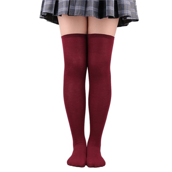 Dame Lange Strømper Efterår Vinter Høje Sokker Til Piger All-match Over Knæ Sokker Performance Strømpebukser Cosplay Varme Black One Size