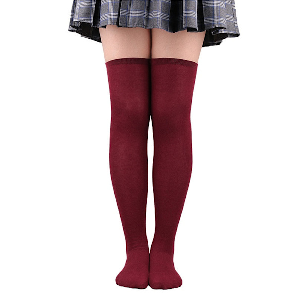 Naisten pitkät sukat syksy talvi korkeat sukat tytöille sopivat kaikkeen polven yli sukat esiintymisasut cosplay lämpimät Dark Grey One Size