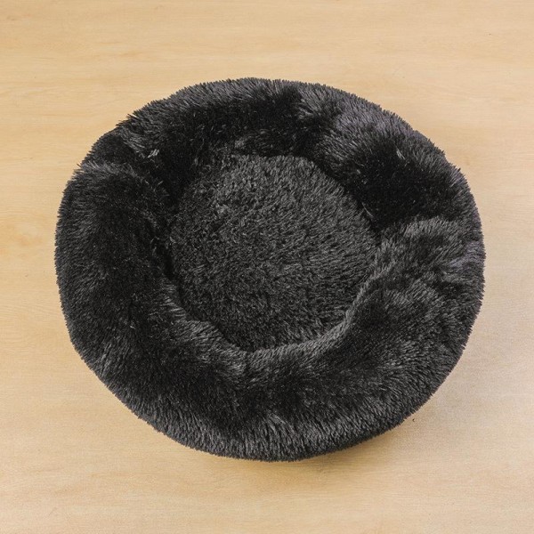 Deluxe Fluffig Extra Stor Hundbädd Tvättbar Rund Djursoffa Kattsängar Matta Hundkudde Djurbädd Brown 60cm