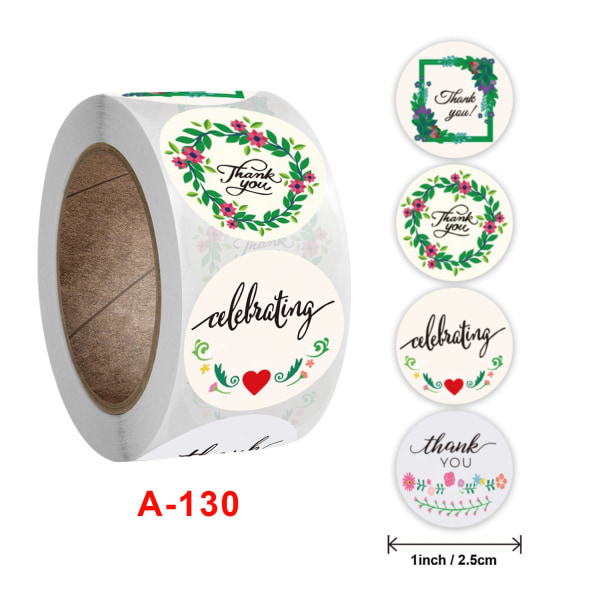 500 st Tack Etiketter Blomma Handgjorda Hantverk Dekoration Etiketter A-57 2.5cm / 1inch