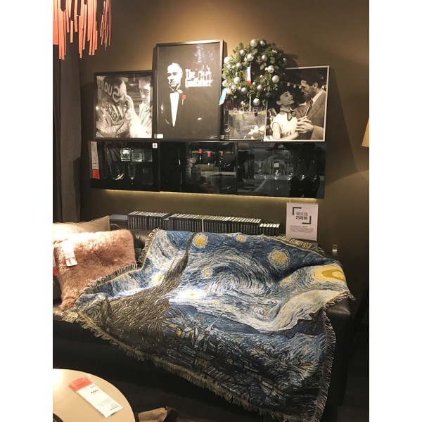 Uformelle tepper, teppedekorasjon, gitar, kvinne, Matisse-teppe, sofa, fritidsteppe, enkelt billedvev, sofateppe, pledd Wave 125X150cm