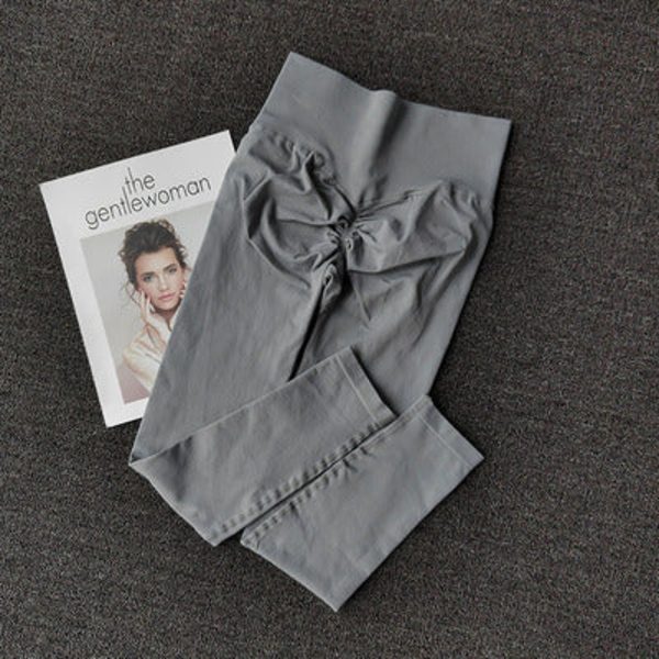 Joogaleggingsit Fitness Juoksu Korkeavyötäröiset Joogahousut Naisille gray M
