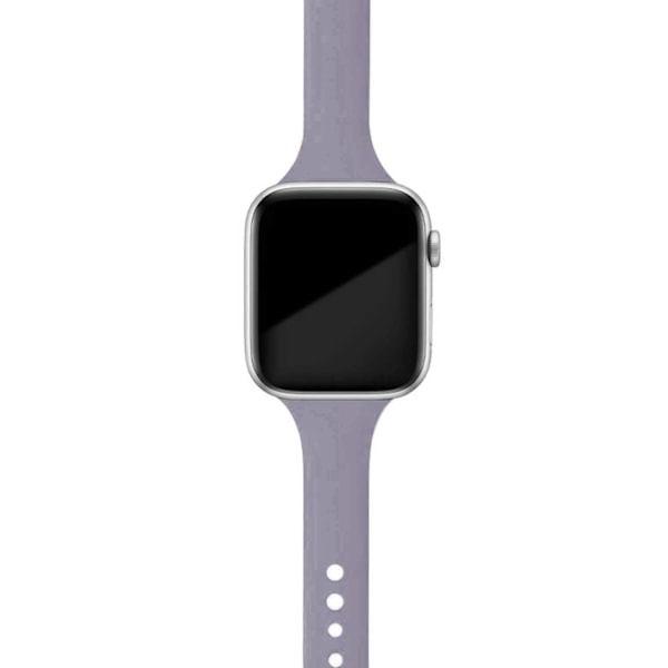 Smal rem för Apple Watch armband 40mm 44mm 38mm 42mm Silikon armband klockarmband correa iWatch 6 se 5 4 3 7 45mm 41mm lavender grey 10 38mm 40mm 41mm
