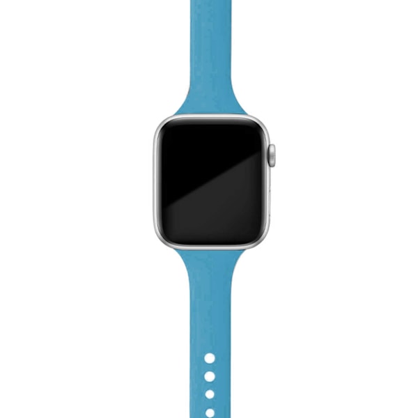 Ohut ranneke Apple Watch -rannekkeeseen 40mm 44mm 38mm 42mm Silikoninen ranneke rannekoru watchband correa iWatch 6 se 5 4 3 7 45mm 41mm Denim Blue 42mm 44mm 45mm