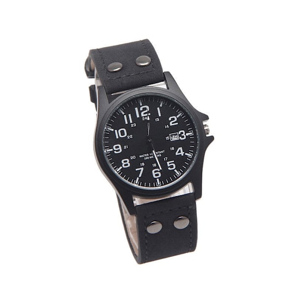 Herreur Lavet af Legeringsrem Quartz Ur Herreur Casual Kalender Studenterur Black with white surface