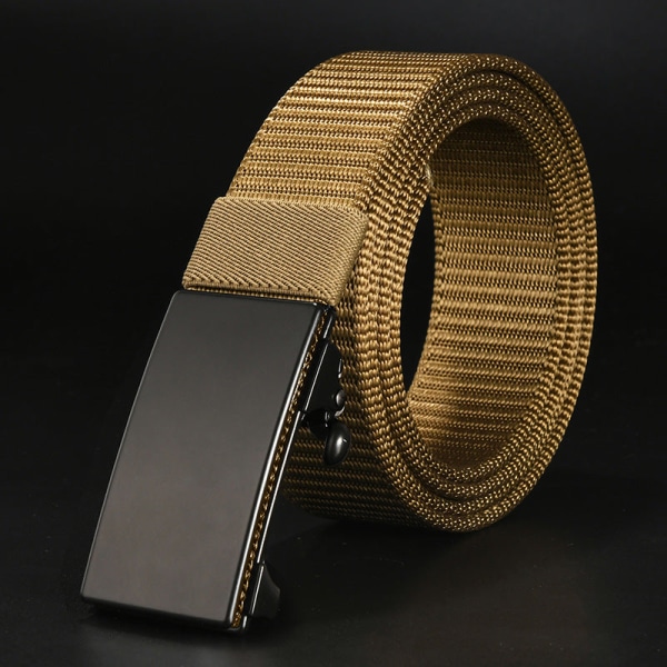 Bältesspänne Nylon Canvas Bälte Utomhus Fritid Andningsbart Bälte 19-19 black buttons nylon champagne 105cm