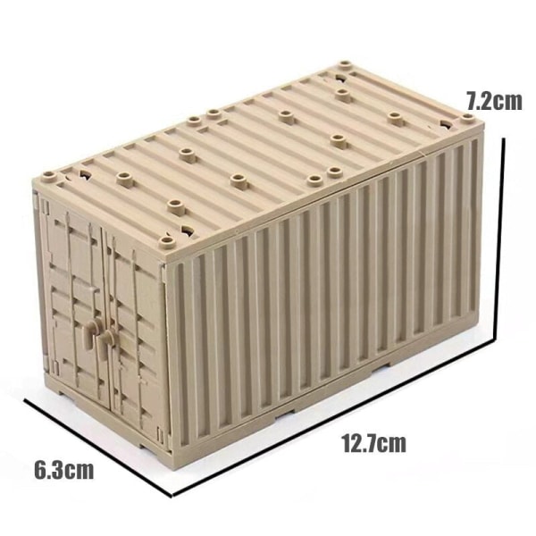 MOC Sotilaallinen Kontti Palikat Tiilet Laatikko Pojille WW2 Sota Tukikohta Tekninen Rakennus Tiilet Luova DIY Juguete Bloques Brinquedos container-green