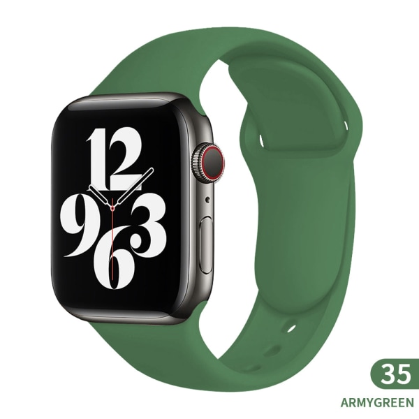 Sport silikonrem för Apple Watch 6 Series SE 754321 41MM 45 44MM 40MM watch för iWatch 42MM 38MM armband ArmyGreen 38mm 40mm 41mm SM