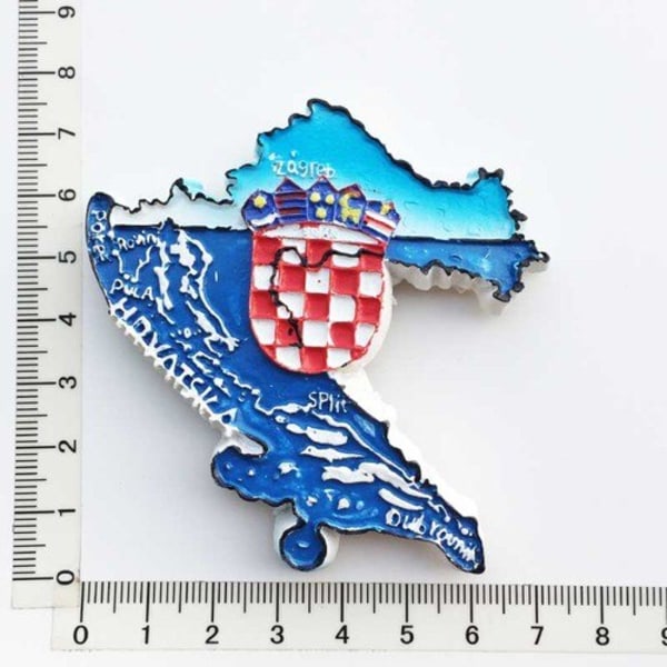 Croacia Kylskåpsmagnet Kroatien Turist Souvenirer Medelhavet Malta Polen Magnetiska Kylskåpsdekaler Kroatien Karta Heminredning map