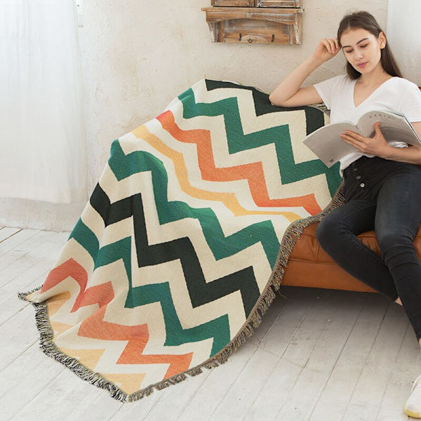 Rutiga Filtar Stickad Nordisk Soffhandduk Sofföverdrag Full Filt Randig Rums Sängfilt för Heminredning cobertor manta L 90X90cm