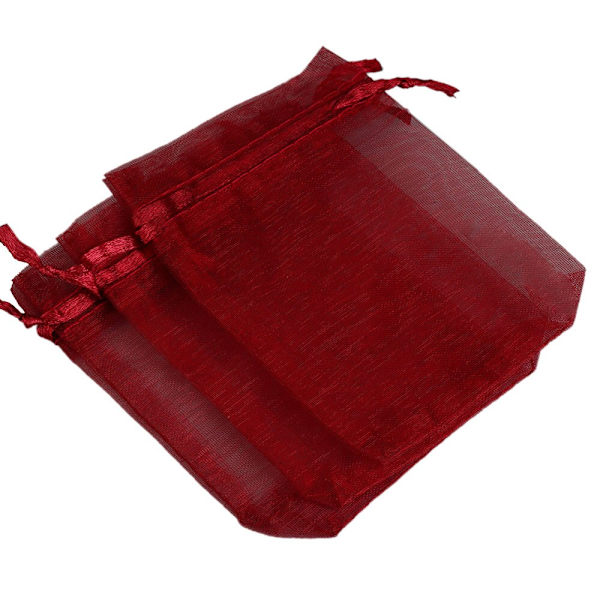 50 st/lot Organzapåsar för smycken 24 färger Dragskopåsar för bröllop Julgodis Presentpåsar Smyckesförpackning Siam 7x9cm