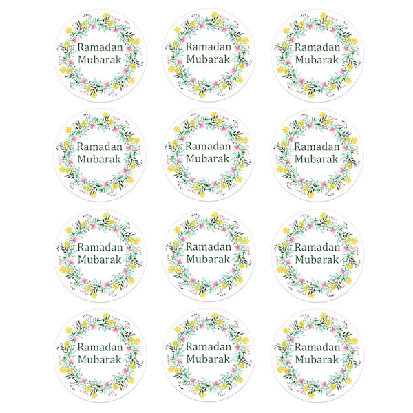 24/48 stk. EID Mubarak Dekor Klistremerker Ramadan Mubarak Dekorasjon Islam Muslimsk Festival Gaveetiketter HAJJ Ramadan Kareem D 24pcs