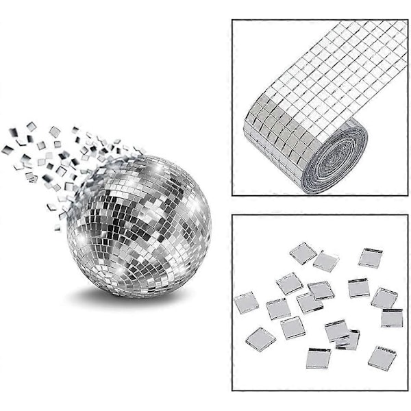 2 Stykker Mosaikk Speilfliser, Speilglasskvadrater, Selvklebende Speilfliser, Firkantede Glassmosaikkfliser, For DIY Og Juledekorasjon