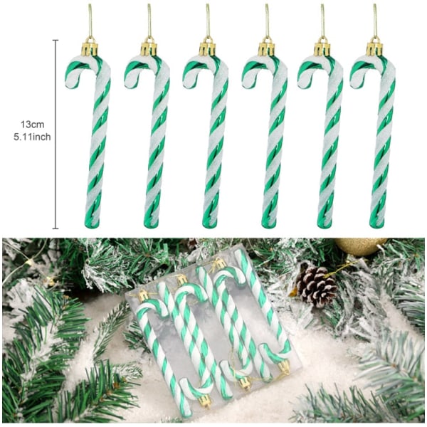 Polkagris Julgransdekoration God Jul Dekorationer för Hemmet Navidad Gåva Julgransprydnader Nyår 6pcs Ornament 3