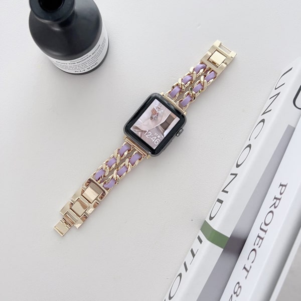 Klockarmband för Apple Watch iWatch 42/44/45/49mm guld + lila