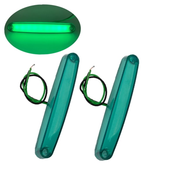 2 st Sidomarkeringsljus 12v 24v LED Lastbilsbelysning Parkeringsljus Sida Orange Markeringslampor Släpvagns Lastbilsmarkeringsljus 2PCS Green