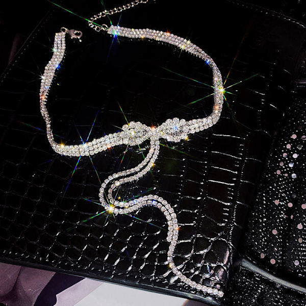 Rosett Diamant Tofs Halsband Nyckelbenskedja Dam Kroppssmycken Default Title