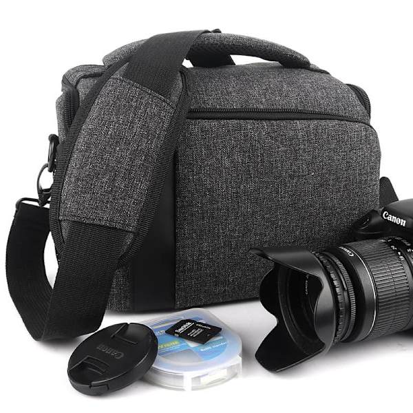 Vattentät utomhuskameraväska professionell axelväska för Canon Nikon kameraväska Gray