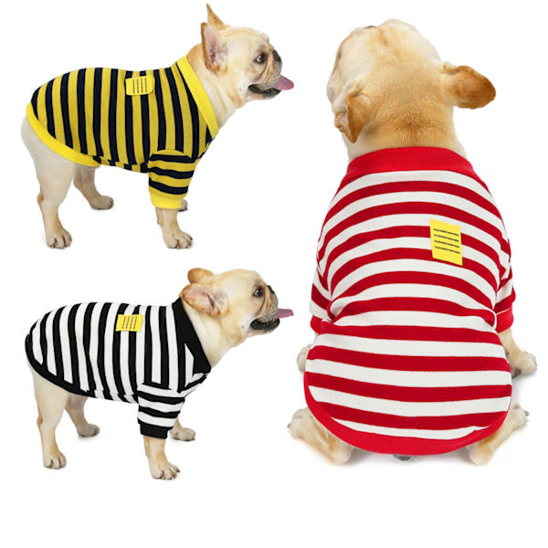 Bulldog-lemmikkivaatteet syksyyn ja talveen raidallisella kuviolla Red XL