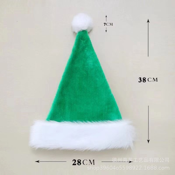 Juldekorationer Röd Blå Grön Svart Plusstorlek Tjock Plysch för Vuxna och Barn Haipai long fur brim red adult style
