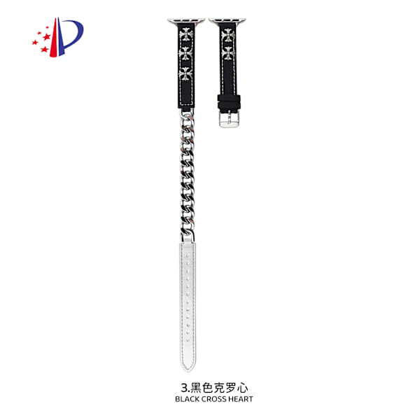 Urrem til Apple Watch iWatch 42 10. generation Sort Chrome Hearts