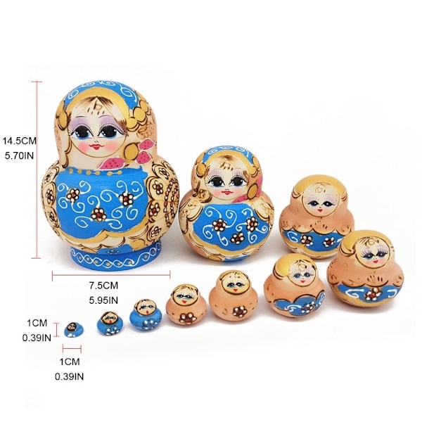 Ryska Dockor i Trä Matryoshka Leksaker för Barn Jul Hem Rum Dekoration Halloween Önskningsgåva 1 SET6