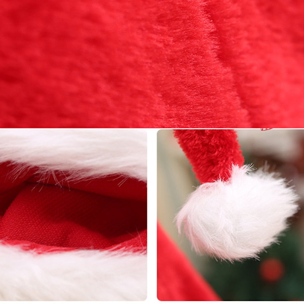 Lång Julhatt för Vuxna och Barn Plysch Tomteluva Nyår Julfest Dekoration Children