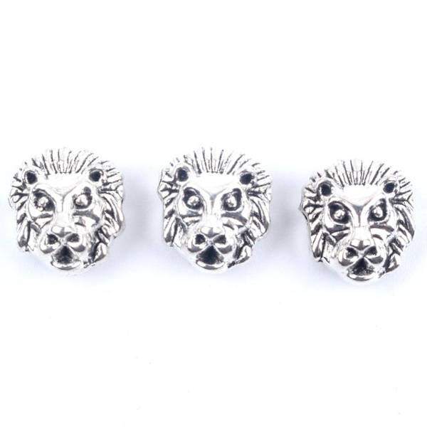 10 st Antika Uggla Lejon Buddha Leopard Huvud Distanspärlor Berlock DIY Armband Halsband Pärlor för Smyckestillverkning Tillbehör Leopard Gold 10pcs