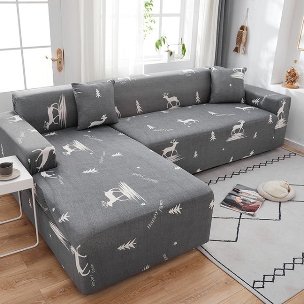 Stretch Sofföverdrag för L-formad Soffa Hörnsoffa Elastiskt Sofföverdrag för Sofföverdrag för Vardagsrum 1/2/3/4-Sits Nordisk WWT40 2seat 145-185cm