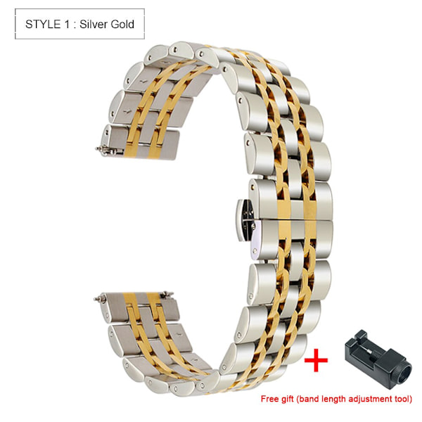 Håndleddsreim for HUAWEI WATCH GT 2 Pro gt2pro Metall rustfritt stål Reim Armbånd For HUAWEI gt2 pro Klokkereim Tilbehør Silver gold For HUAWEI GT2 Pro
