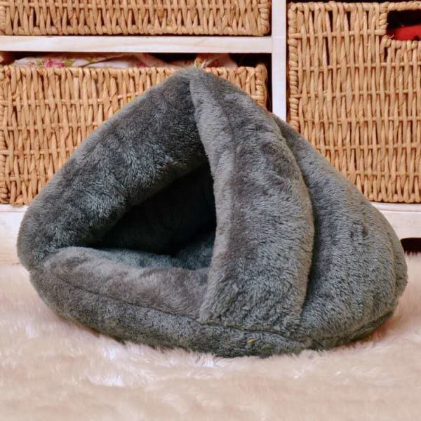 Supermjuk tvättbar hundbädd i plysch, hundkoja, djup sömn, kattströmatta, hus, soffa, passar för hundar, chihuahua, katter, hem, korg Dark Gray 40X40cm