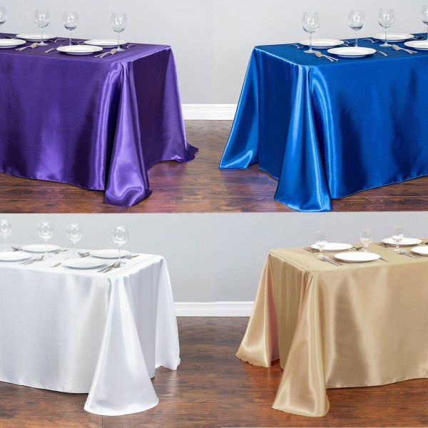 Vit Bordsduk Polyester Bordsduk Rektangulär Satin Duk för Födelsedag Jul Hemfest Dekor Bröllopsmaterial Chocolate 145x366cm
