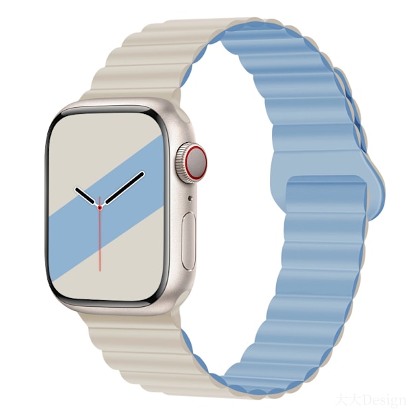 Kellon ranneke Apple Watch iWatch 38/40/41mm Antiikki Valkoinen ja Sumunsininen