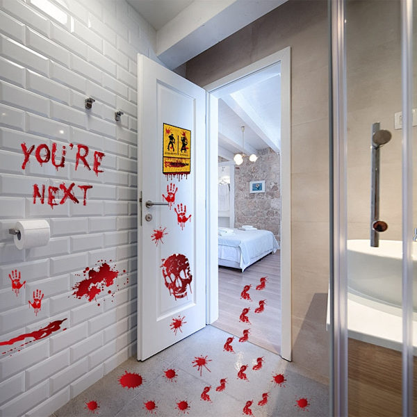 Kauhistuttavat Halloween Veriset Kädenjälkitarrat Seinä Ikkuna Ovi Koti Tarrat Halloween Juhlakoriste Kummitustalon Rekvisiitta Style6