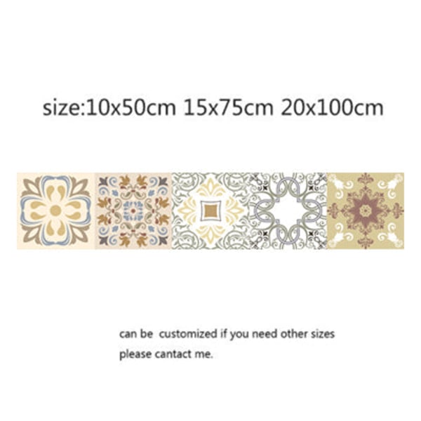 Mosaikfliseklistermærker i arabisk stil til stue, køkken, retro 3D vandtæt vægmaleri, badeværelsesindretning, DIY selvklæbende tapet 18 15x75cm