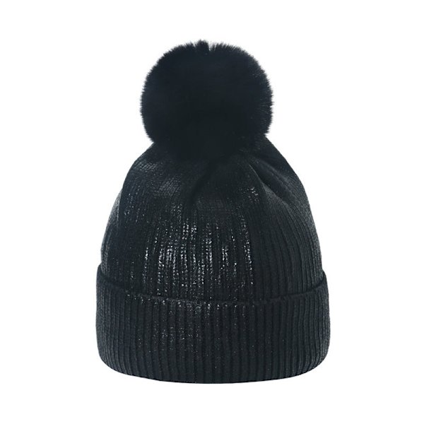 Kultainennoutaja Villapipo Värikäs Metallinen Hip-Hop Katu Tekoturkis Pallo Neulottu Hattu Miehille ja Naisille Rose Red 58cm