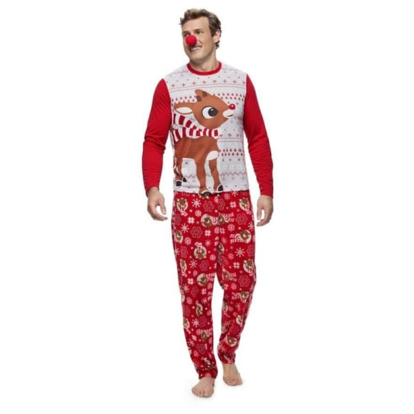 Julpyjamas Matchande Familjepyjamas Rött Set Män&Kvinnor&Barn&Baby Långärmad Pyjamas Sovkläder Nattkläder 2T