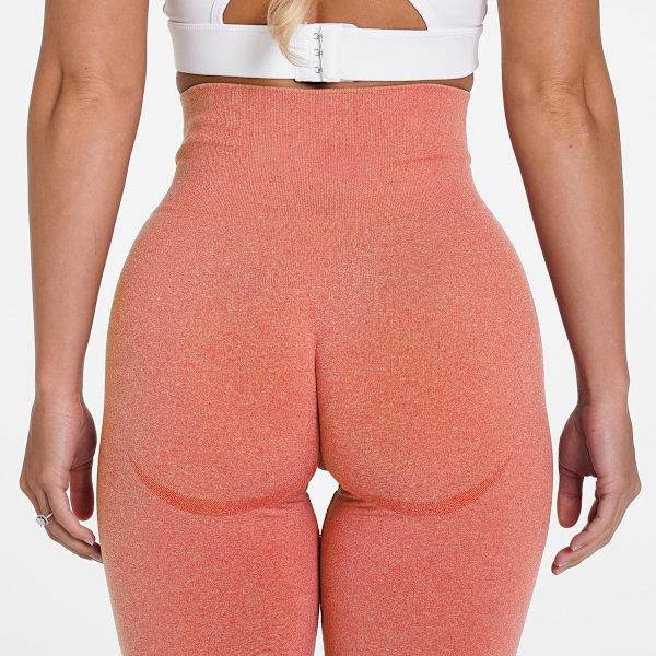 Sommar Europeisk och Amerikansk Mode Sport Fitness Yoga Byxor Sömlösa Tights Shorts för Kvinnor 9165 shorts-fresh orange L