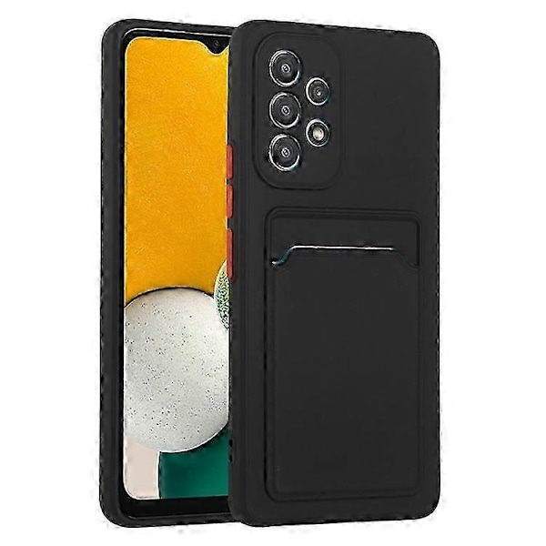 Kompatibelt för Samsung Galaxy A53 5g Kortfack Mjukt Tpu Stötsäkert Anti-repor Skal med Kameralinsskydd Black