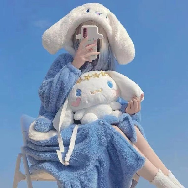 Söpöt Cinnamorol Talvi Flanelli Paksut Pyjamat Naisten Oloasu Pyjamat Yöpaita Like the picture XL