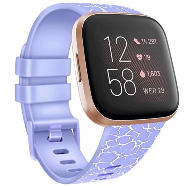 Rem för Fitbit Versa 2 Versa Band Rem Mjuk TPU ersättningsarmband för Fitbit Versa 2 Versa Lite Klockarmband Armband White crack Size S For Versa 1 2