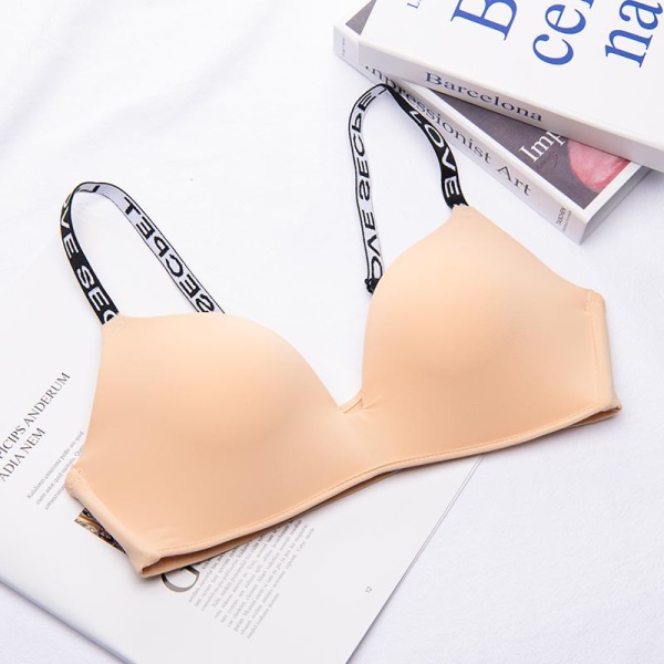 75-85 A/B Cup Dame Trådløse BH'er Sømløse Bogstavstropper BH Sexet Undertøj Justerbar Push Up Bralette Black 85
