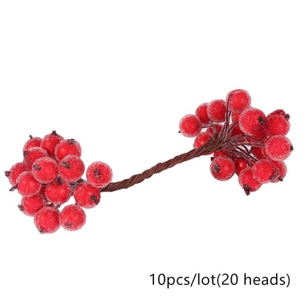5/6/8/10/12/50/70/90 st mini Röda Konstgjorda Blommor Pistiller Bär Knippe DIY Jul Bröllop Tårta Presentförpackning Kransar Dekoration 12