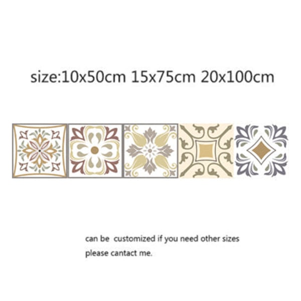 Mosaikkfliser i arabisk stil, klistremerker for stue, kjøkken, retro 3D vanntett veggmaleri, dekal, baderomsdekor, DIY selvklebende tapet 19 10x50cm