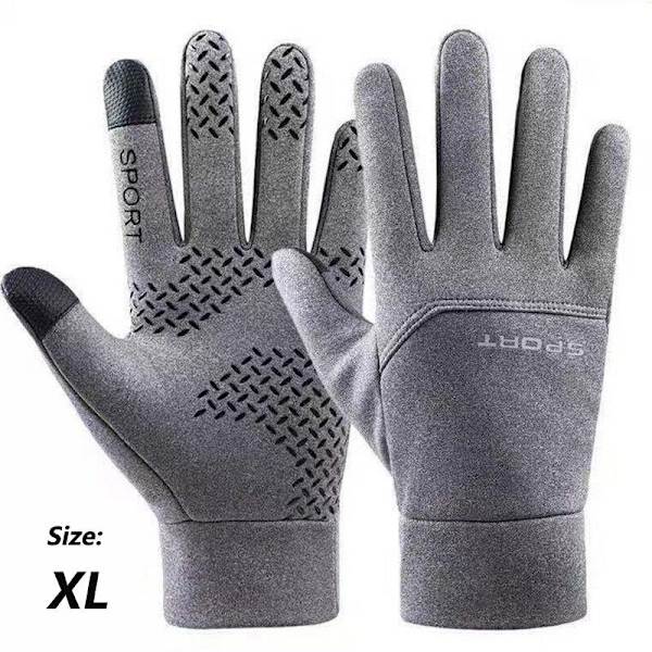 Nye Vinterhandsker Motorcykel Ski Klatrehandsker Udendørs Cykling Vandtætte Anti-slip Plys Tykke Varme Votter Handsker Til Mænd XL-gray 19-23cm