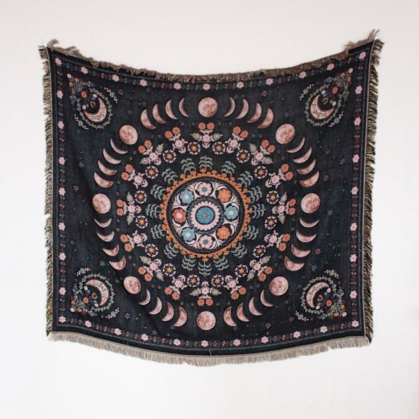 Nordisk Plaider til Seng Sofabetræk Stueindretning Sofaplaid Fritid Sengetæppe Udendørs Camping Picnic Måtte Boho Gobelin XT1201-4 130X160cm