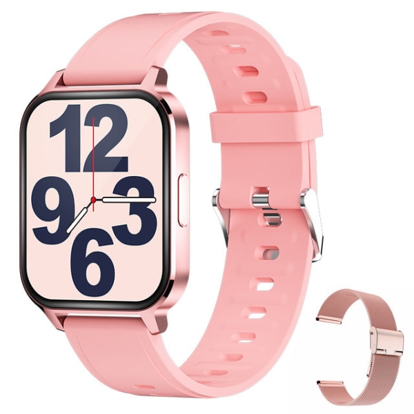 Smartwatch för iPhone 12 Xiaomi Redmi Telefon IP68 Vattentät Män Sport Fitness Tracker Dam Smart Watch Clock fly 5 Metal Pink