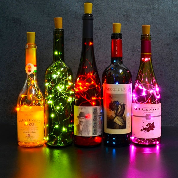 1M 2M 3M Vinkork LED Ljusslingor Jul Fairy Lights Girlang Julgran Bröllopsfest Dekor Bar Flasklampor Red 1M 10leds